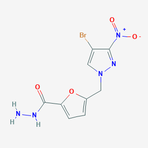 molecular formula C9H8BrN5O4 B455797 5-[(4-bromo-3-nitro-1H-pyrazol-1-yl)methyl]-2-furohydrazide CAS No. 512810-18-3
