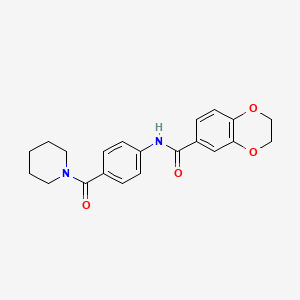 N-[4-(1-piperidinylcarbonyl)phenyl]-2,3-dihydro-1,4-benzodioxine-6-carboxamide