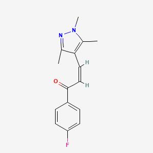 molecular formula C15H15FN2O B4557993 1-(4-fluorophenyl)-3-(1,3,5-trimethyl-1H-pyrazol-4-yl)-2-propen-1-one 