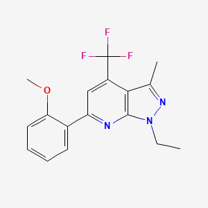 molecular formula C17H16F3N3O B4557994 1-ethyl-6-(2-methoxyphenyl)-3-methyl-4-(trifluoromethyl)-1H-pyrazolo[3,4-b]pyridine 