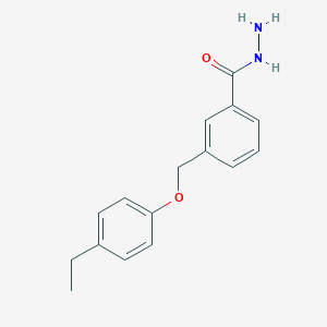 molecular formula C16H18N2O2 B455800 3-[(4-Ethylphenoxy)methyl]benzohydrazide CAS No. 364614-92-6