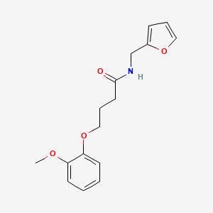 molecular formula C16H19NO4 B4558005 N-(2-呋喃基甲基)-4-(2-甲氧基苯氧基)丁酰胺 