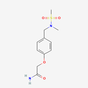 molecular formula C11H16N2O4S B4558014 2-(4-{[methyl(methylsulfonyl)amino]methyl}phenoxy)acetamide 