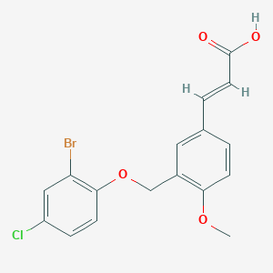 molecular formula C17H14BrClO4 B455802 3-{3-[(2-Bromo-4-chlorophenoxy)methyl]-4-methoxyphenyl}acrylic acid 