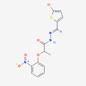 molecular formula C14H12BrN3O4S B4558028 N'-[(5-bromo-2-thienyl)methylene]-2-(2-nitrophenoxy)propanohydrazide 