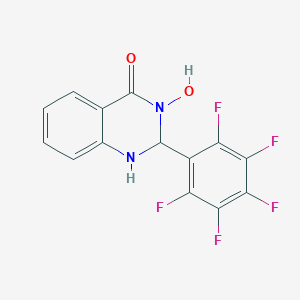 molecular formula C14H7F5N2O2 B455803 3-hydroxy-2-(pentafluorophenyl)-2,3-dihydroquinazolin-4(1H)-one CAS No. 438219-97-7