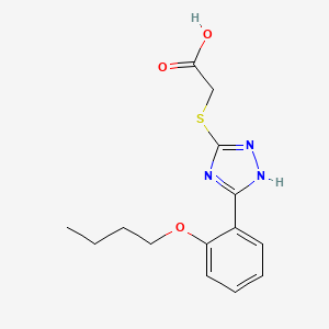 molecular formula C14H17N3O3S B4558042 {[5-(2-butoxyphenyl)-4H-1,2,4-triazol-3-yl]thio}acetic acid 