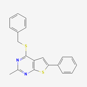 molecular formula C20H16N2S2 B4558048 4-(苄硫基)-2-甲基-6-苯基噻吩并[2,3-d]嘧啶 