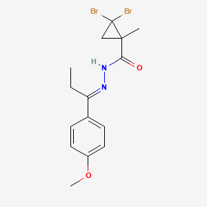 molecular formula C15H18Br2N2O2 B4558057 2,2-dibromo-N'-[1-(4-methoxyphenyl)propylidene]-1-methylcyclopropanecarbohydrazide 