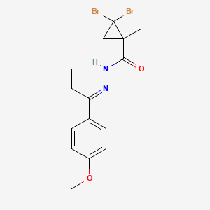 molecular formula C15H18Br2N2O2 B4558057 2,2-二溴-N'-[1-(4-甲氧基苯基)丙烯基]-1-甲基环丙烷甲酰肼 