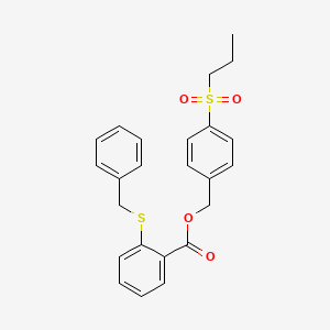 molecular formula C24H24O4S2 B4558060 4-(propylsulfonyl)benzyl 2-(benzylthio)benzoate 