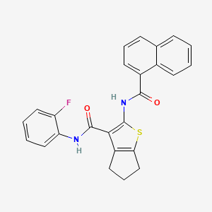 molecular formula C25H19FN2O2S B4558070 N-(2-fluorophenyl)-2-(1-naphthoylamino)-5,6-dihydro-4H-cyclopenta[b]thiophene-3-carboxamide 