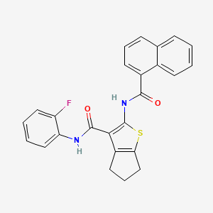 molecular formula C25H19FN2O2S B4558070 N-(2-氟苯基)-2-(1-萘酰胺)-5,6-二氢-4H-环戊[b]噻吩-3-甲酰胺 