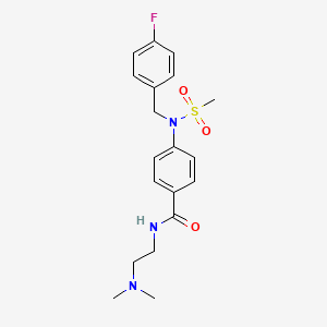 molecular formula C19H24FN3O3S B4558084 N-[2-(dimethylamino)ethyl]-4-[(4-fluorobenzyl)(methylsulfonyl)amino]benzamide 