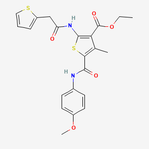 molecular formula C22H22N2O5S2 B4558094 5-{[(4-甲氧基苯基)氨基]羰基}-4-甲基-2-[(2-噻吩乙酰)氨基]-3-噻吩甲酸乙酯 