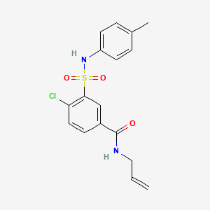 molecular formula C17H17ClN2O3S B4558104 N-烯丙基-4-氯-3-{[(4-甲基苯基)氨基]磺酰基}苯甲酰胺 