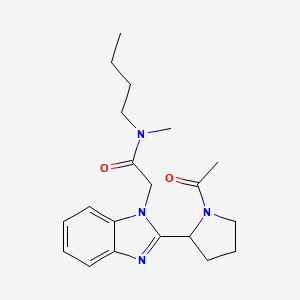 molecular formula C20H28N4O2 B4558121 2-[2-(1-acetyl-2-pyrrolidinyl)-1H-benzimidazol-1-yl]-N-butyl-N-methylacetamide 