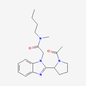 molecular formula C20H28N4O2 B4558121 2-[2-(1-乙酰-2-吡咯烷基)-1H-苯并咪唑-1-基]-N-丁基-N-甲基乙酰胺 