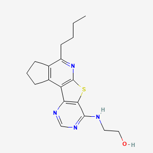 molecular formula C18H22N4OS B4558129 2-[(4-丁基-2,3-二氢-1H-环戊[4',5']吡啶并[3',2':4,5]噻吩[3,2-d]嘧啶-7-基)氨基]乙醇 