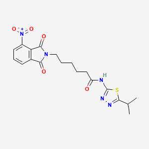 molecular formula C19H21N5O5S B4558141 N-(5-isopropyl-1,3,4-thiadiazol-2-yl)-6-(4-nitro-1,3-dioxo-1,3-dihydro-2H-isoindol-2-yl)hexanamide 