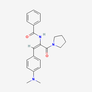 molecular formula C22H25N3O2 B4558148 N-[2-[4-(dimethylamino)phenyl]-1-(1-pyrrolidinylcarbonyl)vinyl]benzamide 