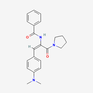 molecular formula C22H25N3O2 B4558148 N-[2-[4-(二甲氨基)苯基]-1-(1-吡咯烷基羰基)乙烯基]苯甲酰胺 