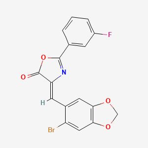 molecular formula C17H9BrFNO4 B4558151 4-[(6-bromo-1,3-benzodioxol-5-yl)methylene]-2-(3-fluorophenyl)-1,3-oxazol-5(4H)-one 