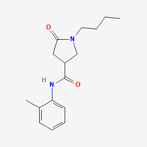 molecular formula C16H22N2O2 B4558154 1-butyl-N-(2-methylphenyl)-5-oxo-3-pyrrolidinecarboxamide 