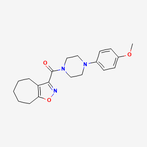 molecular formula C20H25N3O3 B4558158 3-{[4-(4-methoxyphenyl)-1-piperazinyl]carbonyl}-5,6,7,8-tetrahydro-4H-cyclohepta[d]isoxazole 
