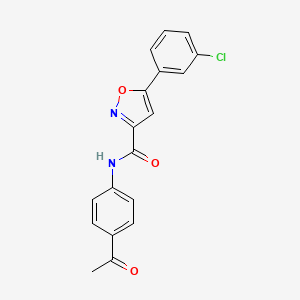 molecular formula C18H13ClN2O3 B4558167 N-(4-acetylphenyl)-5-(3-chlorophenyl)-3-isoxazolecarboxamide 