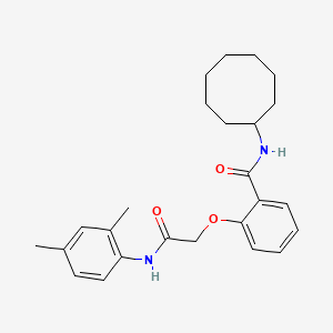 molecular formula C25H32N2O3 B4558174 N-环辛基-2-{2-[(2,4-二甲基苯基)氨基]-2-氧代乙氧基}苯甲酰胺 