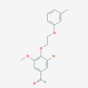 3-bromo-5-methoxy-4-[2-(3-methylphenoxy)ethoxy]benzaldehyde