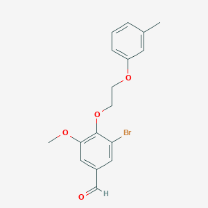 molecular formula C17H17BrO4 B4558182 3-溴-5-甲氧基-4-[2-(3-甲基苯氧基)乙氧基]苯甲醛 