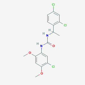 molecular formula C17H17Cl3N2O3 B4558189 N-(5-chloro-2,4-dimethoxyphenyl)-N'-[1-(2,4-dichlorophenyl)ethyl]urea 