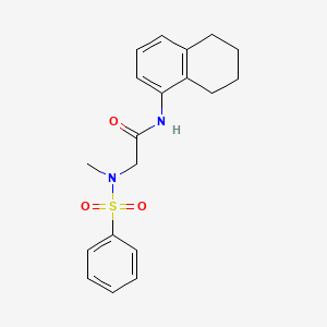 molecular formula C19H22N2O3S B4558194 N~2~-甲基-N~2~-(苯磺酰基)-N~1~-(5,6,7,8-四氢-1-萘甲基)甘氨酰胺 