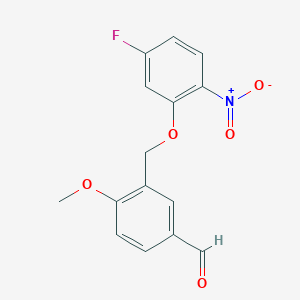 3-[(5-Fluoro-2-nitrophenoxy)methyl]-4-methoxybenzaldehyde