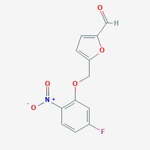 molecular formula C12H8FNO5 B455823 5-[(5-Fluoro-2-nitrophenoxy)methyl]furan-2-carbaldehyde CAS No. 438219-09-1