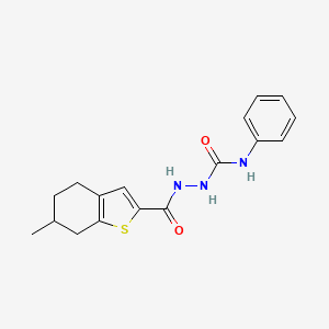 molecular formula C17H19N3O2S B4558245 2-[(6-methyl-4,5,6,7-tetrahydro-1-benzothien-2-yl)carbonyl]-N-phenylhydrazinecarboxamide 