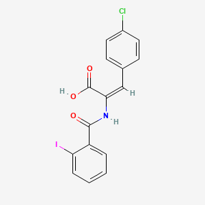 molecular formula C16H11ClINO3 B4558246 3-(4-chlorophenyl)-2-[(2-iodobenzoyl)amino]acrylic acid 