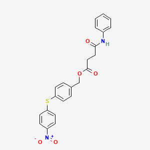 molecular formula C23H20N2O5S B4558250 4-[(4-nitrophenyl)thio]benzyl 4-anilino-4-oxobutanoate 