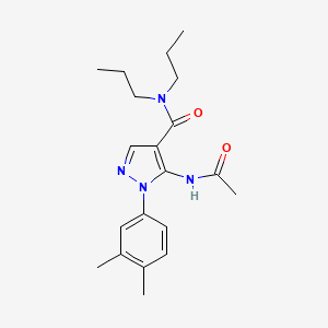molecular formula C20H28N4O2 B4558268 5-(acetylamino)-1-(3,4-dimethylphenyl)-N,N-dipropyl-1H-pyrazole-4-carboxamide 