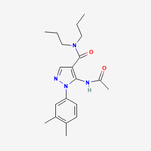 molecular formula C20H28N4O2 B4558268 5-(乙酰氨基)-1-(3,4-二甲苯基)-N,N-二丙基-1H-吡唑-4-甲酰胺 