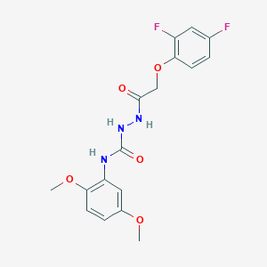 molecular formula C17H17F2N3O5 B4558286 2-[(2,4-二氟苯氧基)乙酰]-N-(2,5-二甲氧基苯基)肼基甲酰胺 