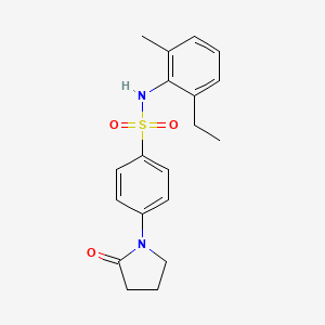 molecular formula C19H22N2O3S B4558297 N-(2-乙基-6-甲基苯基)-4-(2-氧代-1-吡咯烷基)苯磺酰胺 