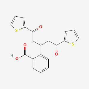 molecular formula C20H16O4S2 B4558308 2-[3-oxo-1-[2-oxo-2-(2-thienyl)ethyl]-3-(2-thienyl)propyl]benzoic acid 
