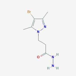 molecular formula C8H13BrN4O B455831 3-(4-bromo-3,5-dimethyl-1H-pyrazol-1-yl)propanohydrazide CAS No. 512809-18-6