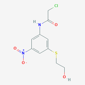 molecular formula C10H11ClN2O4S B455833 2-chloro-N-{3-[(2-hydroxyethyl)sulfanyl]-5-nitrophenyl}acetamide 