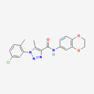 molecular formula C19H17ClN4O3 B4558334 1-(5-chloro-2-methylphenyl)-N-(2,3-dihydro-1,4-benzodioxin-6-yl)-5-methyl-1H-1,2,3-triazole-4-carboxamide 
