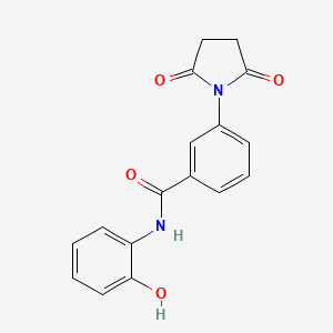 molecular formula C17H14N2O4 B4558344 3-(2,5-dioxo-1-pyrrolidinyl)-N-(2-hydroxyphenyl)benzamide 