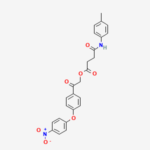 molecular formula C25H22N2O7 B4558348 2-[4-(4-硝基苯氧基)苯基]-2-氧代乙基 4-[(4-甲苯基)氨基]-4-氧代丁酸酯 